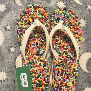 Sanuk Multicolor Beaded Sandals
